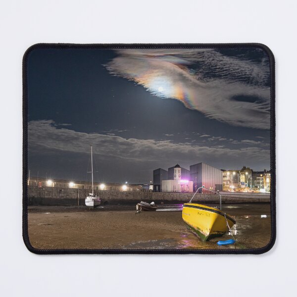 Item preview, Margate Harbour at night under moon and The Turner Centre designed and sold by rogerstanger.