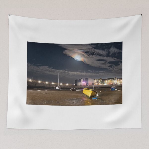 Item preview, Margate Harbour at night under moon and The Turner Centre designed and sold by rogerstanger.