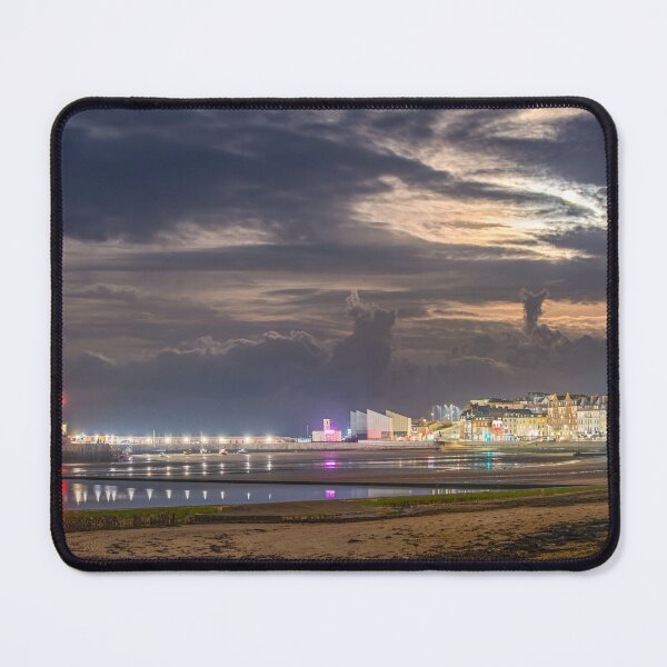 Item preview, Margate Harbour and town at night under the moon designed and sold by rogerstanger.