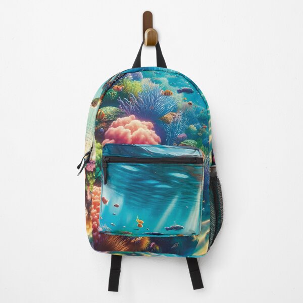 Item preview, Colourful tropical seascape with a sea turtle and sun-rays designed and sold by lozsart.