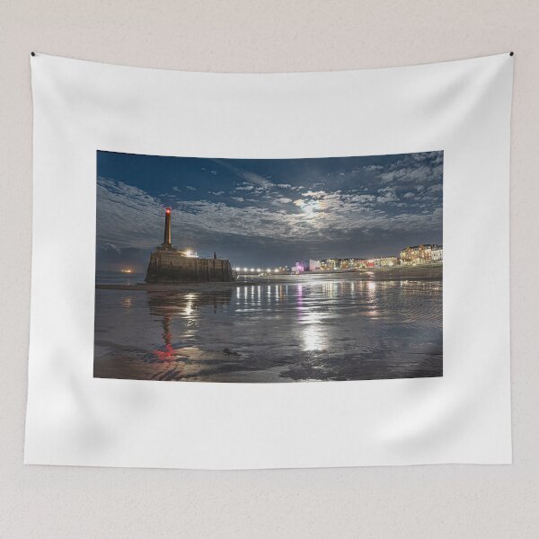 Item preview, Margate Harbour and Town under moonlight designed and sold by rogerstanger.