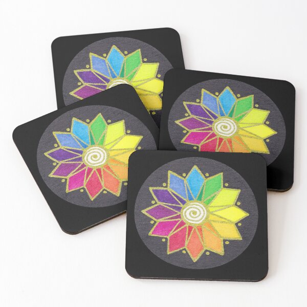 Item preview, Color Wheel Flower With Golden Spiral  designed and sold by CozyPixelFluff.
