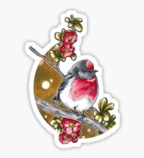 Red-capped robin Sticker