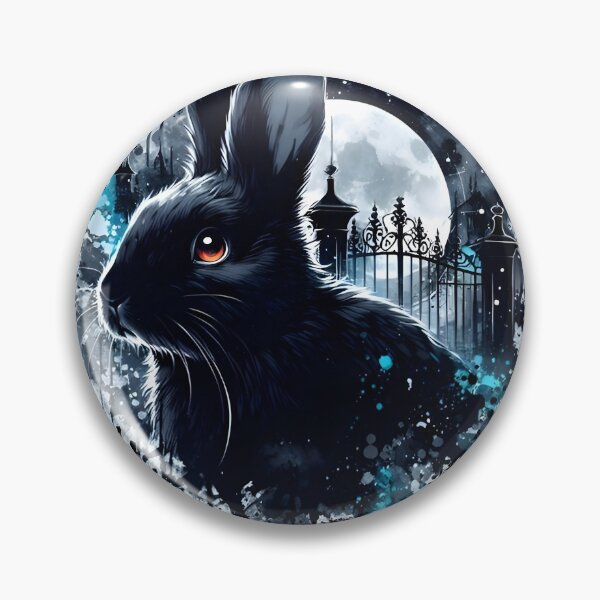 Aperçu de l'œuvre Lapin Noir Lune Nuit Gothique créée et vendue par RubisLeaf.