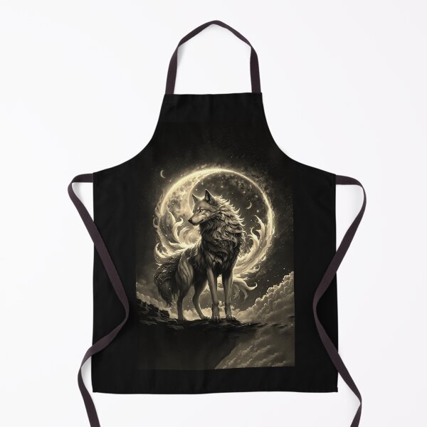 Item preview, Wolf Art Moon Galaxy Yellow designed and sold by BeebooDesign.