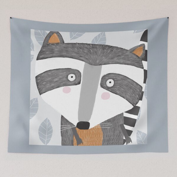Item preview, Raccoon with Leaf Pattern by Artist Carla Daly designed and sold by Carla Daly.