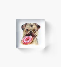 Pug and donut Acrylic Block