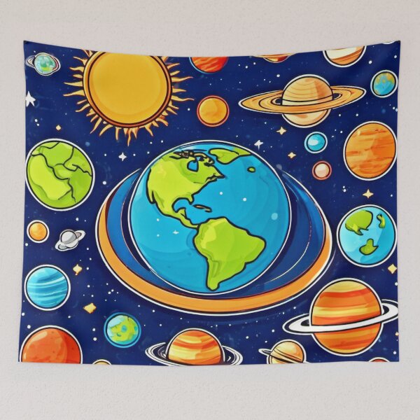 Item preview, Planets in Cartoon Style designed and sold by Health And Fitness Posts e-Store.