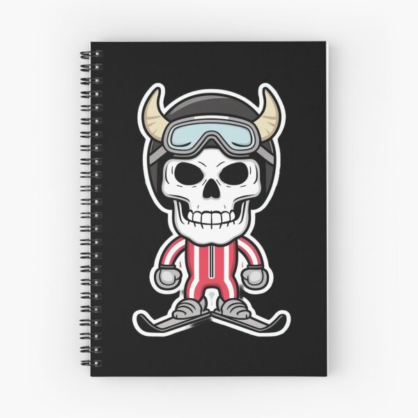 Item preview, a horned  funny cartoon skull ski racer designed and sold by MrDarkRealm.