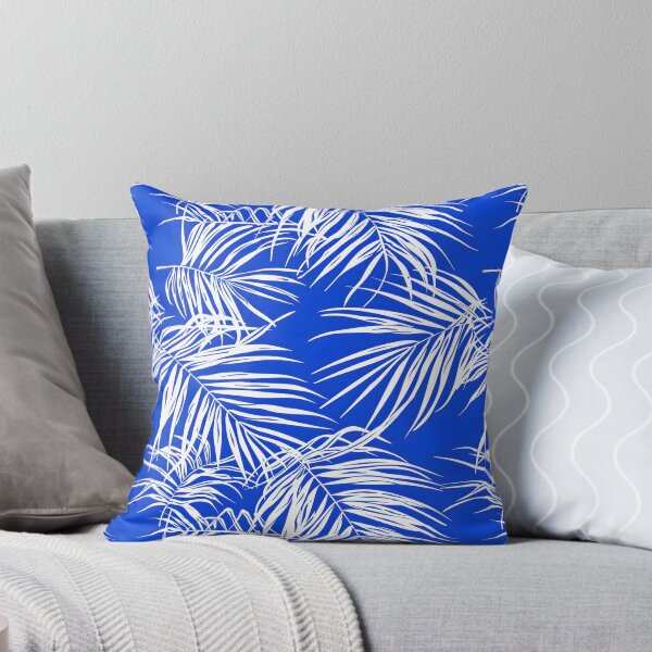 Item preview, Coconut Leaves white lines blue background designed and sold by kizenya.