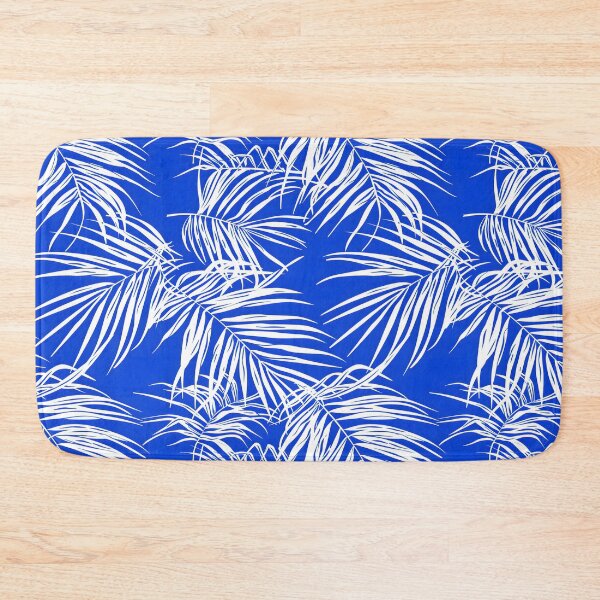 Item preview, Coconut Leaves white lines blue background designed and sold by kizenya.