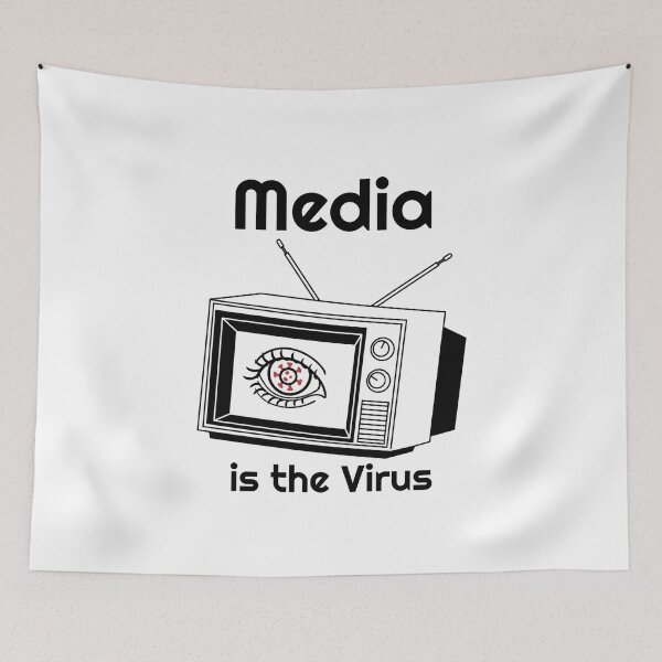 Item preview, Media Is The Virus Provocative Statement Social Commentary  designed and sold by The Junto Shop.