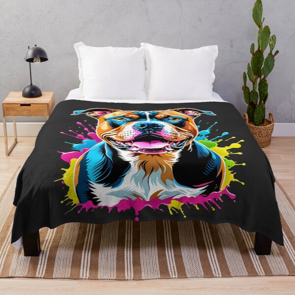 Item preview, Pitbull Neon color FACE SPLASH ART pastel colors designed and sold by yeekazar.