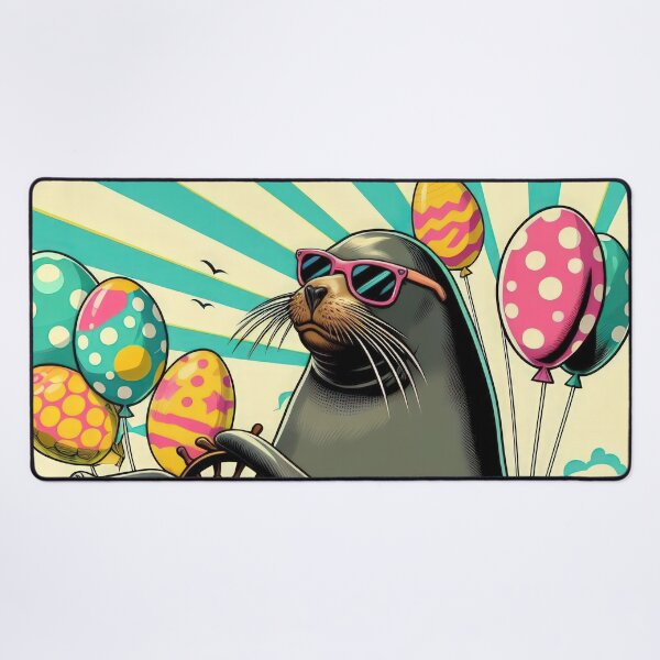 Item preview, seal drives a boat Easter Funny animals designed and sold by Expressions-Sel.