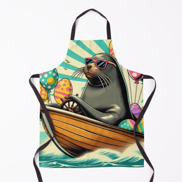Item preview, seal drives a boat Easter Funny animals designed and sold by Expressions-Sel.
