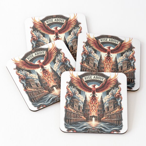Item preview, Rise Above with Phoenix from the Burning Flames designed and sold by Emoji Emblems.