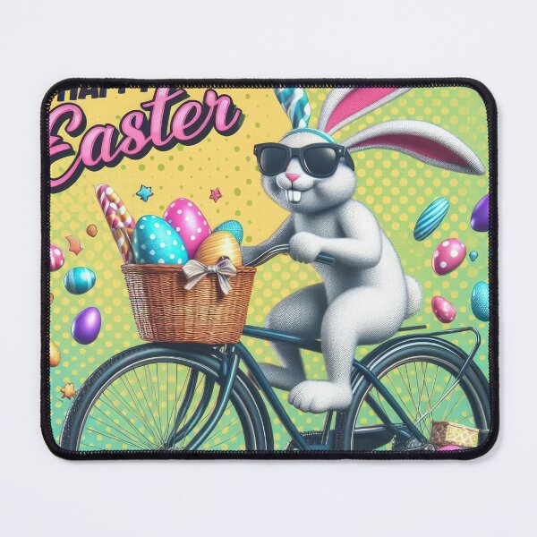Item preview, rabbit rides a bike Easter Funny animals designed and sold by Expressions-Sel.