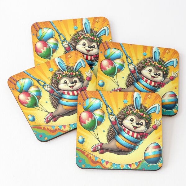 Item preview, hedgehog with a bungee Easter Funny animals designed and sold by Expressions-Sel.