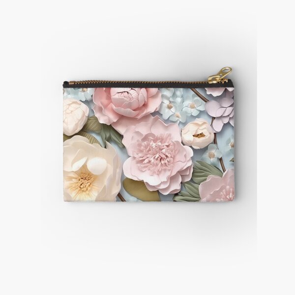 Item preview, 3 D Floral Pattern in Pastel Pink, Creamy and Blue designed and sold by MargaretFasDes.