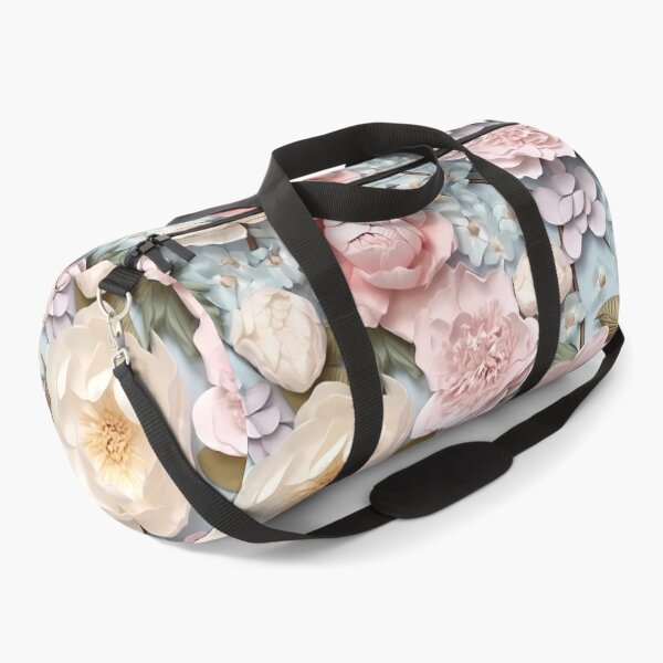 Item preview, 3 D Floral Pattern in Pastel Pink, Creamy and Blue designed and sold by MargaretFasDes.