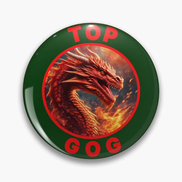 Item preview, FIERY TOP GOG GREEN RED 1 designed and sold by Marni Scofidio Desi9ns.