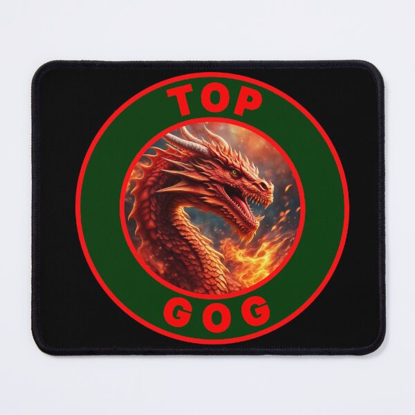 Item preview, FIERY TOP GOG GREEN RED 1 designed and sold by Marni Scofidio Desi9ns.