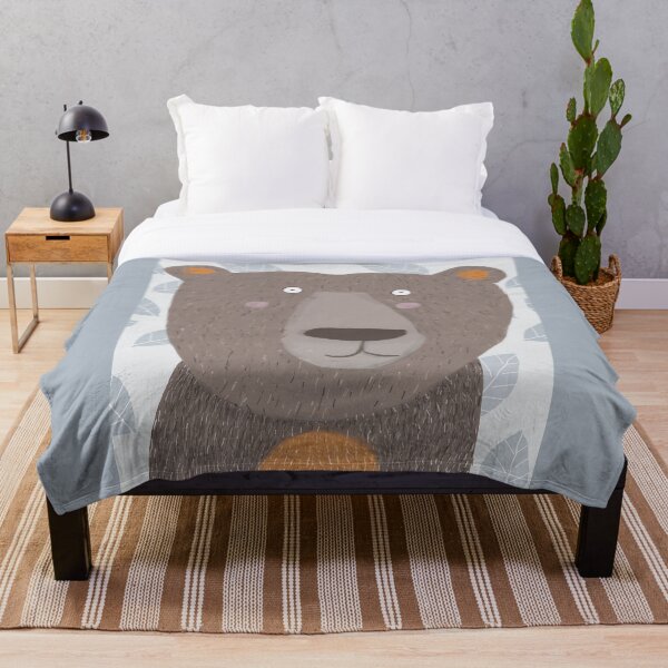 Item preview, Brown Bear with Leaf Pattern by Artist Carla Daly designed and sold by Carla Daly.