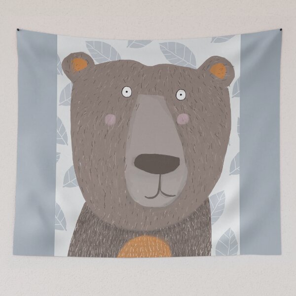 Item preview, Brown Bear with Leaf Pattern by Artist Carla Daly designed and sold by Carla Daly.