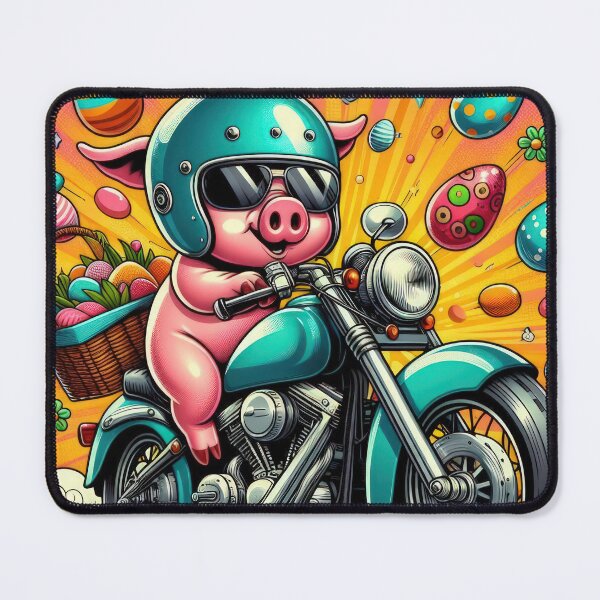 Item preview, pig rides a motorbike Easter Funny animals designed and sold by Expressions-Sel.