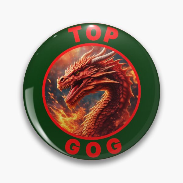 Item preview, FIERY TOP GOG GREEN RED 2 designed and sold by Marni Scofidio Desi9ns.