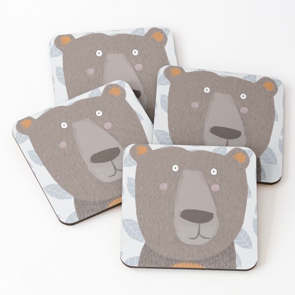 Item preview, Brown Bear with Leaf Pattern by Artist Carla Daly designed and sold by Carla Daly.