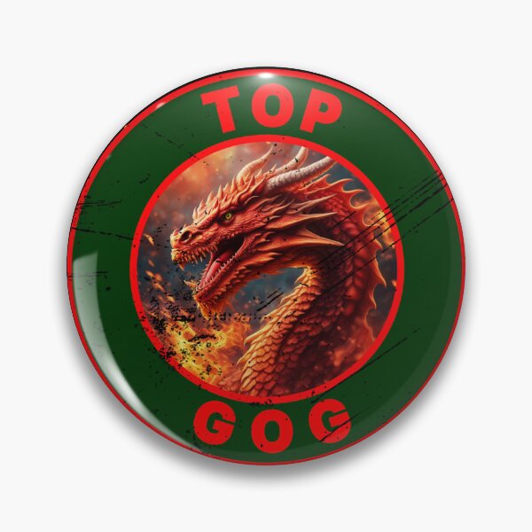 Item preview, FIERY TOP GOG GREEN RED DISTRESSED designed and sold by Marni Scofidio Desi9ns.