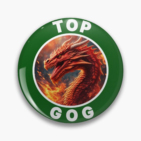 Item preview, FIERY TOP GOG GREEN WHITE 1 designed and sold by Marni Scofidio Desi9ns.