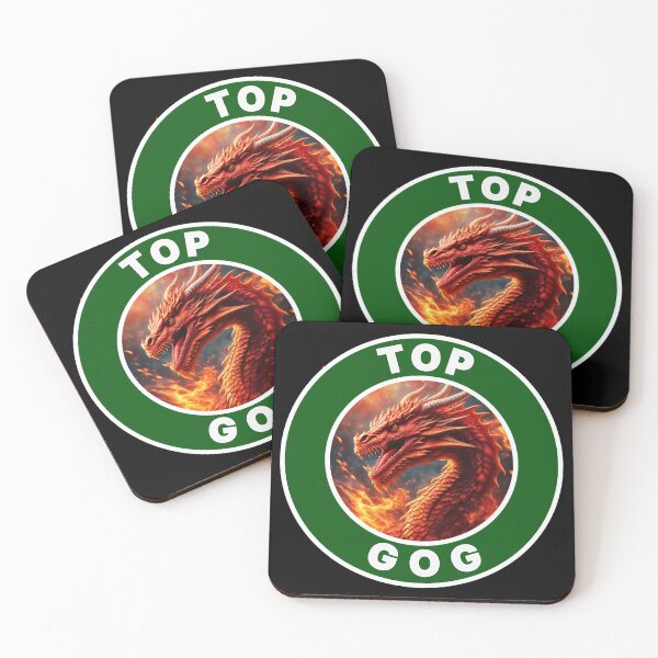 Item preview, FIERY TOP GOG GREEN WHITE 1 designed and sold by Marni Scofidio Desi9ns.