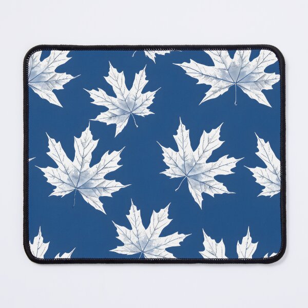 Item preview, Maple leaf white lines navy blue background designed and sold by kizenya.