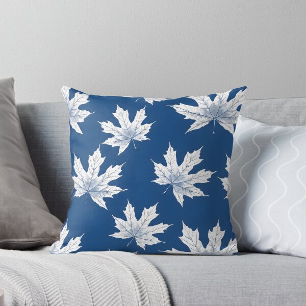 Item preview, Maple leaf white lines navy blue background designed and sold by kizenya.