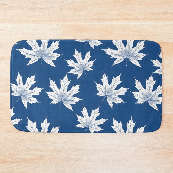 Item preview, Maple leaf white lines navy blue background designed and sold by kizenya.