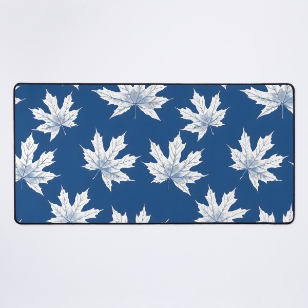 Item preview, Maple leaf white lines navy blue background designed and sold by kizenya.