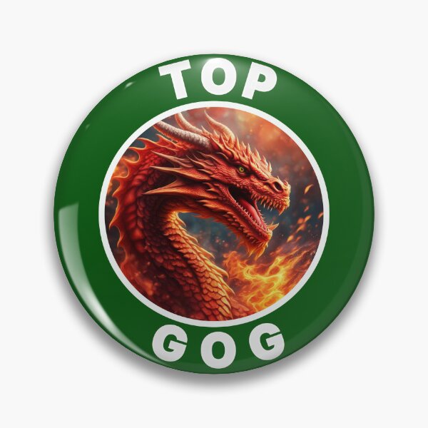 Item preview, FIERY TOP GOG GREEN WHITE 2 designed and sold by Marni Scofidio Desi9ns.