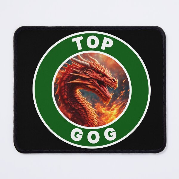 Item preview, FIERY TOP GOG GREEN WHITE 2 designed and sold by Marni Scofidio Desi9ns.