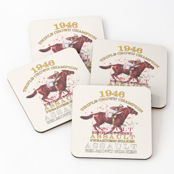Item preview, 1946 Triple Crown Champion Assault horse racing design designed and sold by Ginny Luttrell.