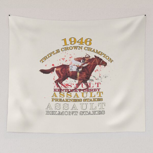 Item preview, 1946 Triple Crown Champion Assault horse racing design designed and sold by Ginny Luttrell.