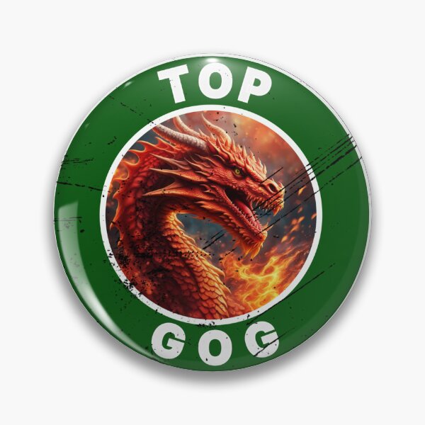 Item preview, FIERY TOP GOG GREEN WHITE DISTRESSED designed and sold by Marni Scofidio Desi9ns.