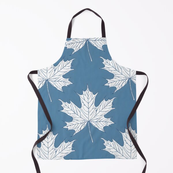 Item preview, Maple leaf white lines cerulean blue background designed and sold by kizenya.