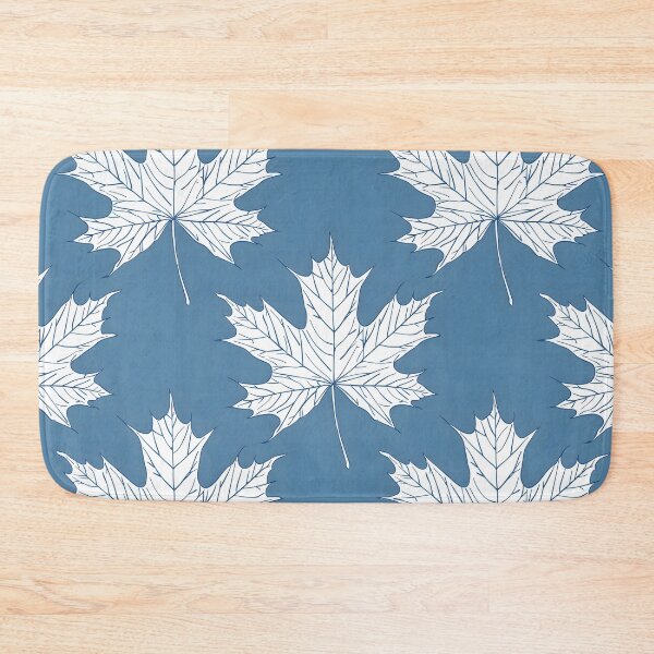 Item preview, Maple leaf white lines cerulean blue background designed and sold by kizenya.
