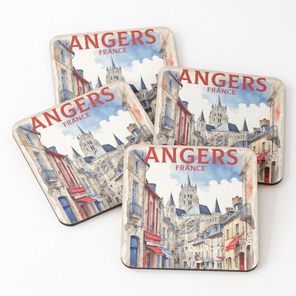Aperçu de l'œuvre Angers France Tourisme Voyage Vintage créée et vendue par TravelersGems.
