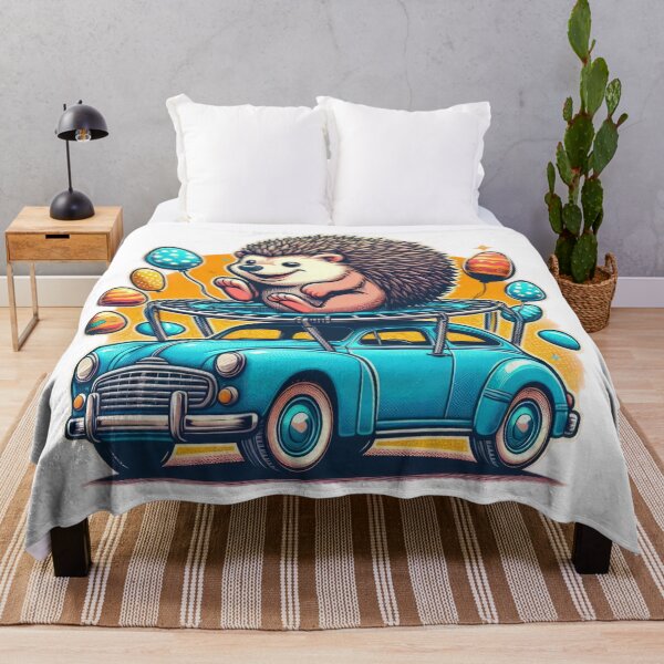 Item preview, hedgehog with car and trampoline Easter Funny animals designed and sold by Expressions-Sel.