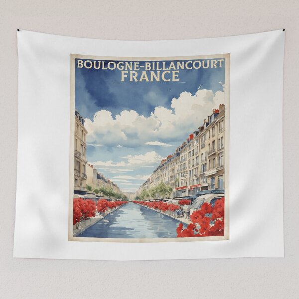 Item preview, Boulogne Billancourt France Vintage Poster Tourism  designed and sold by TravelersGems.