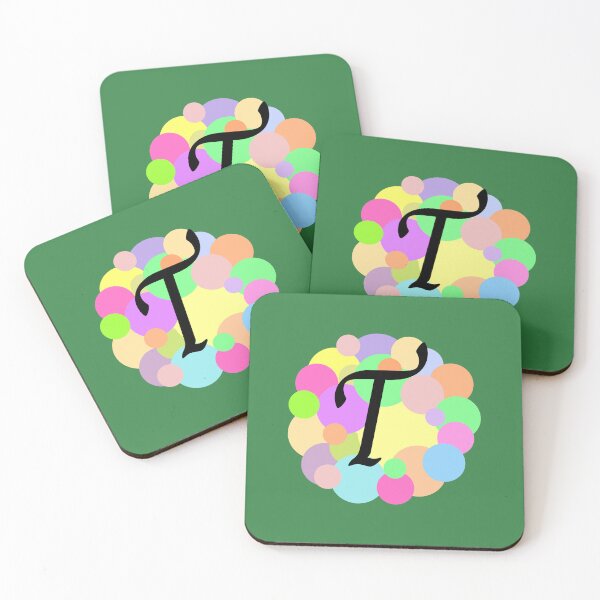 Item preview, Colorful Pastel Bubbles Upper Case Letter T Monogram designed and sold by MGonline.