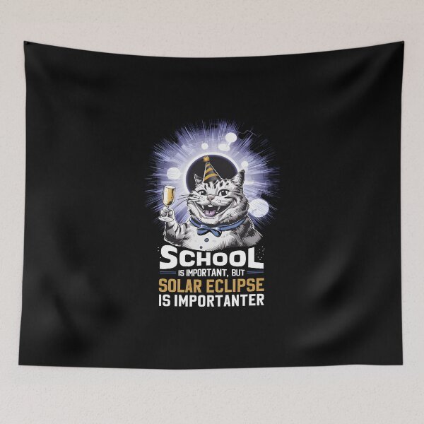 Item preview, School Is Important But Solar Eclipse Is Importanter - Cat lovers edition designed and sold by BobaTeeStore.
